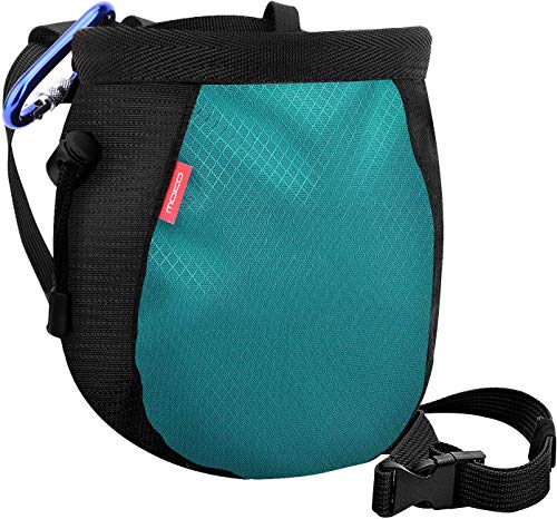 MoKo Bolsillo de Tiza con Cinturón Ajustable y Mosquetón Cordón para Deportes, Bolsa de Magnesio al Aire Libre para Escalada en Roca, Levantamiento de Pesas, Gimnasia - Negro + Azul Claro MoKo Bolsillo de Tiza con Cinturón Ajustable y Mosquetón Cordón para Deportes, Bolsa de Magnesio al Aire Libre para Escalada en Roca, Levantamiento de Pesas, Gimnasia - Negro + Azul Claro