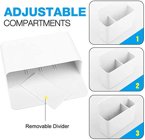 MoKo Caja de Almacenamiento Magnética de los Útiles de Oficina, Soporte de Plástico como Organizador Adicional en Refrigerador, Caja Blanco para Oficina/Cuarto de Estudio/Habitación - Blanco