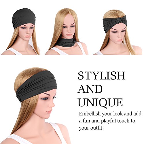 MoKo Diadema Deportiva con Multiusos, Bandana de Cabeza Transpirable y Reversible de Tela Elástica Entrenar, Horrer, Hacer Yoga, Fitness, Ciclismo y Gimnasia - Negro MoKo Diadema Deportiva con Multiusos, Bandana de Cabeza Transpirable y Reversible de Tela Elástica Entrenar, Horrer, Hacer Yoga, Fitness, Ciclismo y Gimnasia - Negro