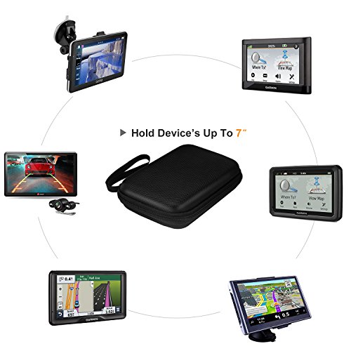 MoKo Estuche portátil con GPS de 7 Pulgadas, Estuche de Almacenamiento portátil con Bolsa Protectora para el navegador GPS Garmin/Tomtom/Magellan con Pantalla de 7"- Negro