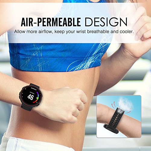 MoKo Forerunner 235/220 / 230/620 / 630/735 Correa - Reemplazo Suave Silicona Watch Band Deportiva Accessorios de Reloj Pulsera Ajustable con Cierre de Clip, Negro & Rojo MoKo Forerunner 235/220 / 230/620 / 630/735 Correa - Reemplazo Suave Silicona Watch Band Deportiva Accessorios de Reloj Pulsera Ajustable con Cierre de Clip, Negro & Rojo