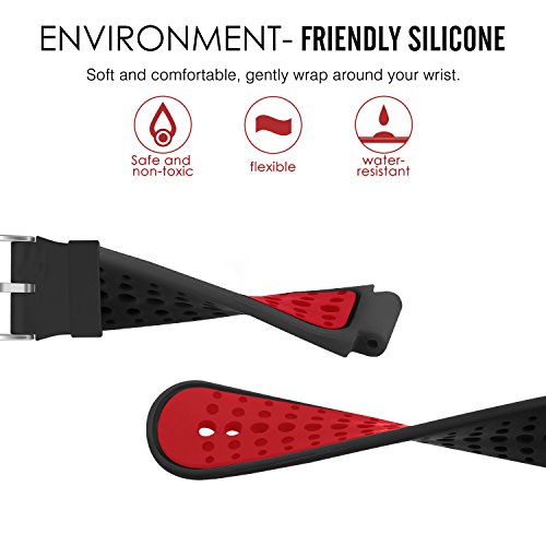 MoKo Forerunner 235/220 / 230/620 / 630/735 Correa - Reemplazo Suave Silicona Watch Band Deportiva Accessorios de Reloj Pulsera Ajustable con Cierre de Clip, Negro & Rojo MoKo Forerunner 235/220 / 230/620 / 630/735 Correa - Reemplazo Suave Silicona Watch Band Deportiva Accessorios de Reloj Pulsera Ajustable con Cierre de Clip, Negro & Rojo