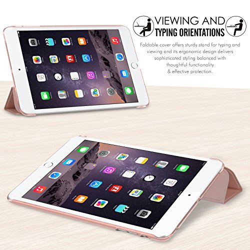MoKo Funda para iPad Mini 3/2 / 1 - Lightweight Función de Soporte Protectora Plegable Smart Cover Trasera Transparente Durable (Auto Sueño/Estela) - Rosa Dorada MoKo Funda para iPad Mini 3/2 / 1 - Lightweight Función de Soporte Protectora Plegable Smart Cover Trasera Transparente Durable (Auto Sueño/Estela) - Rosa Dorada