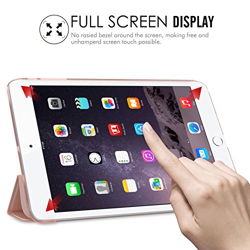 MoKo Funda para iPad Mini 3/2 / 1 - Lightweight Función de Soporte Protectora Plegable Smart Cover Trasera Transparente Durable (Auto Sueño/Estela) - Rosa Dorada MoKo Funda para iPad Mini 3/2 / 1 - Lightweight Función de Soporte Protectora Plegable Smart Cover Trasera Transparente Durable (Auto Sueño/Estela) - Rosa Dorada