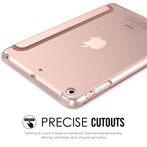 MoKo Funda para iPad Mini 3/2 / 1 - Lightweight Función de Soporte Protectora Plegable Smart Cover Trasera Transparente Durable (Auto Sueño/Estela) - Rosa Dorada MoKo Funda para iPad Mini 3/2 / 1 - Lightweight Función de Soporte Protectora Plegable Smart Cover Trasera Transparente Durable (Auto Sueño/Estela) - Rosa Dorada
