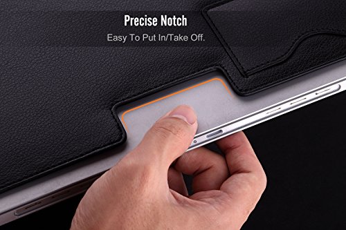 MoKo MacBook Air/MacBook Pro Funda - Sleeve Bag Maletín de Cuero Imitado Cover Case para Apple MacBook Air/MacBook Pro 13 Pulgadas Loptop ect. con Card Slot, Bolsillo y Fieltro, Negro