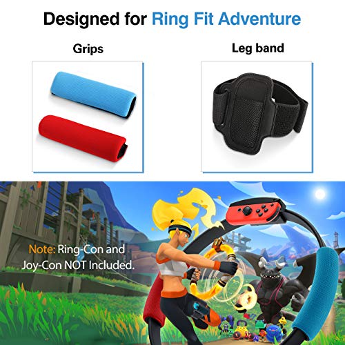 MoKo Mango y Correa para la Pierna Compatible con Ring Fit Adventure Nintendo Switch Joy-Con Ring-Con, Brazalete de Control Elástica Ajustable de Reemplazo para Juego de Ring Fit Adventure de Switch
