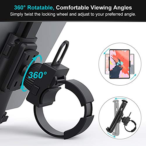 MoKo Soporte Móvil de Bicicleta, Monte Ajustable para Teléfono Gritorio de 360 Grados para iPhone 11 Pro MAX, iPad 10.2" 2019, Galaxy S20 6.2" para Bici, Moto, Cinta de Correr ect. - Negro MoKo Soporte Móvil de Bicicleta, Monte Ajustable para Teléfono Gritorio de 360 Grados para iPhone 11 Pro MAX, iPad 10.2" 2019, Galaxy S20 6.2" para Bici, Moto, Cinta de Correr ect. - Negro