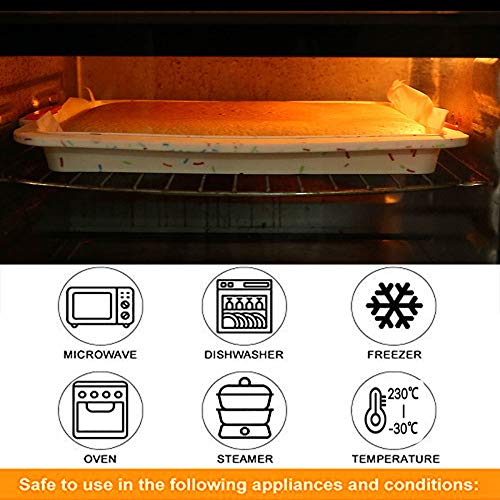 Moldes para Brownies de silicona Bandeja para hornear para brownies - Molde Rectangular para Tartas Brownie Pan Antiadherente Cuadrado de Accesorio para Hornear, 34x24cm Moldes para Brownies de silicona Bandeja para hornear para brownies - Molde Rectangular para Tartas Brownie Pan Antiadherente Cuadrado de Accesorio para Hornear, 34x24cm
