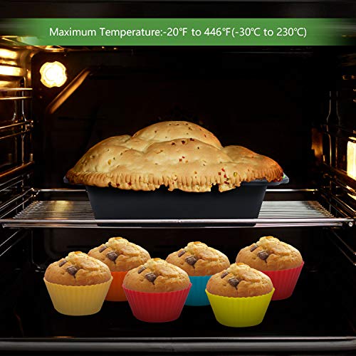 Moldes para Hornear Pan Antiadherentes 12 en 1 Kit, Moldes de panadería, moldes de Pan Rectangular, Silicona moldes no pegajosos para tortas y Pan caseros+10 Moldes de cupcake reutilizables Moldes para Hornear Pan Antiadherentes 12 en 1 Kit, Moldes de panadería, moldes de Pan Rectangular, Silicona moldes no pegajosos para tortas y Pan caseros+10 Moldes de cupcake reutilizables