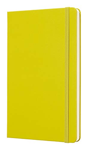 Moleskine - Cuaderno Clásico con Páginas Lisas, Tapa Dura y Goma Elástica, Color Amarillo Diente de León, Tamaño Grande 13 x 21 cm, 240 Páginas