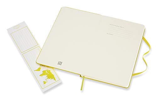 Moleskine - Cuaderno Clásico con Páginas Lisas, Tapa Dura y Goma Elástica, Color Amarillo Diente de León, Tamaño Grande 13 x 21 cm, 240 Páginas