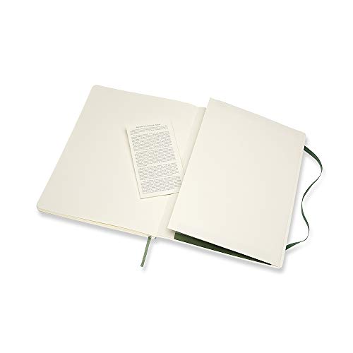 Moleskine - Cuaderno Clásico con Páginas Puntinada, Tapa Blanda y Goma Elástica, Verde (Myrtle Green), Tamaño Extra Grande, 192 Páginas