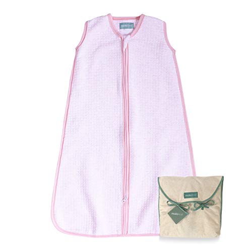 molis&co. Saco de Dormir para bebé. Ideal para Entretiempo. 1.0 TOG. Candy - Rosa. 18 a 36 Meses. Suave y Acogedor. 100% algodón orgánico, Ligeramente Acolchado.