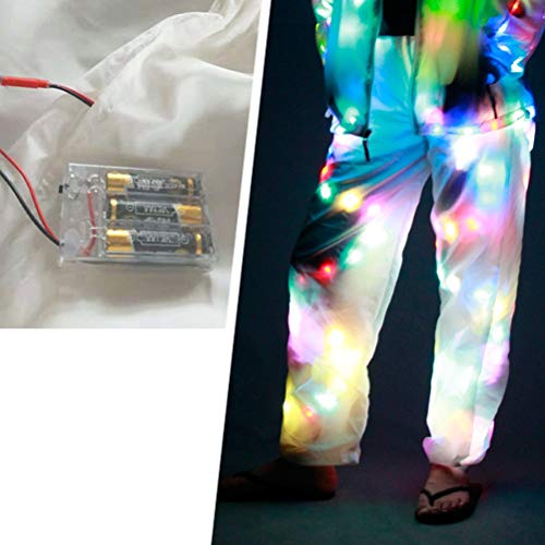 MoLiYanZi Mujeres Hombres Pantalones de luz LED Víspera de Todos los Santos Vistoso Luminoso Pantalones Blancos Partido Pantalones Casuales Accesorios de Baile Ropa de Fiesta, XL