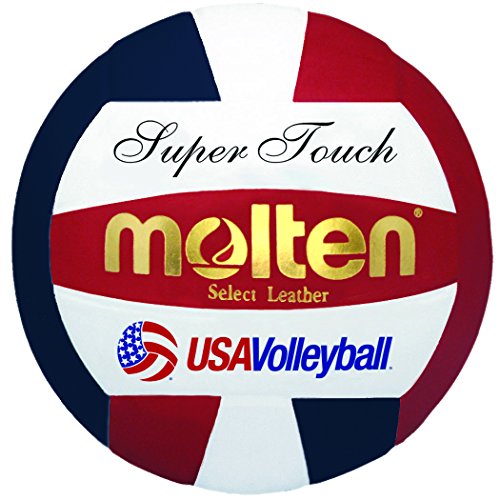 MOLTEN Super balón de Voleibol, Color Red, White, Blue, tamaño Official