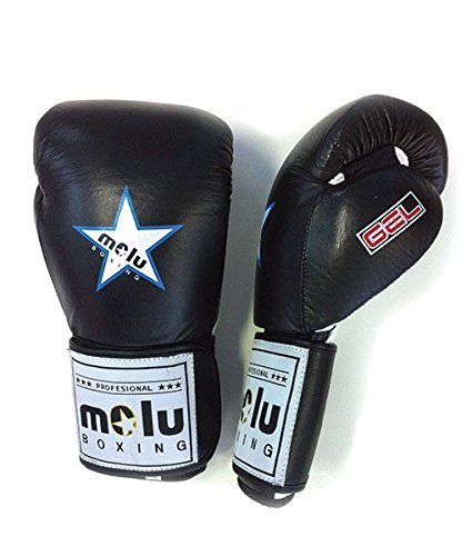 MoluBoxing - Guante Piel Star Azteca Gel, 18 onzas, Color: Negro