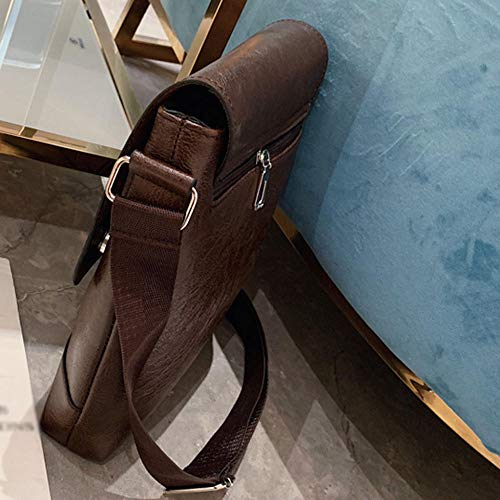 MOLUO Bolso Hombres s Business Diagonal Cross Bag Maletín Color sólido Maletín clásico Crossbody Bags Maletín de Negocios Brown