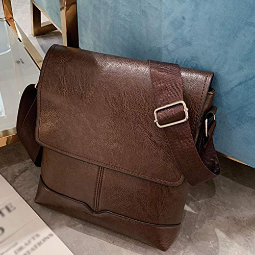 MOLUO Bolso Hombres s Business Diagonal Cross Bag Maletín Color sólido Maletín clásico Crossbody Bags Maletín de Negocios Brown