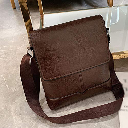 MOLUO Bolso Hombres s Business Diagonal Cross Bag Maletín Color sólido Maletín clásico Crossbody Bags Maletín de Negocios Brown