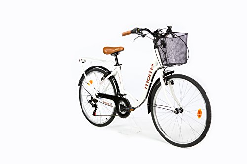 Moma Bikes City Classic 26"- Bicicleta Paseo, Aluminio , Cambio Shimano TZ-50 18 vel., Blanco