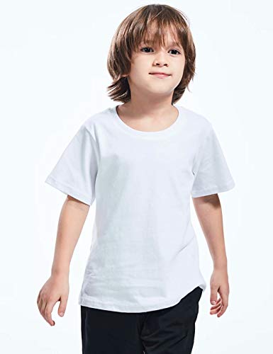 MOMBEBE COSLAND Camisetas Bebé Niños Corta Algodón T-Shirt, 86, Blanco