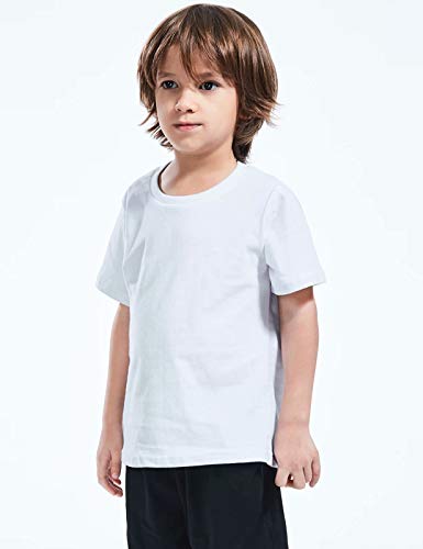 MOMBEBE COSLAND Camisetas Bebé Niños Corta Algodón T-Shirt, 86, Blanco