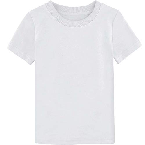 MOMBEBE COSLAND Camisetas Bebé Niños Corta Algodón T-Shirt, 86, Blanco
