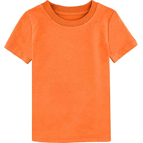 MOMBEBE COSLAND Camisetas Niños Corta Algodón T-Shirt, 146, Naranja Claro