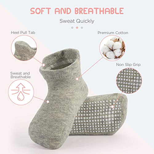 Momcozy Calcetines Bebe Calcetines Antideslizantes Niño Calcetines Niña Calcetines Casa Calcetines Niños Calcetines Cortos Calcetines Tobilleros para Bebé Recién Niñas de 0 a12 Meses 6 Pares