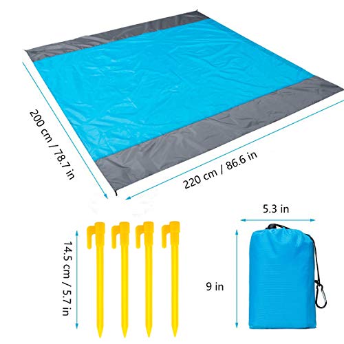 Momoco Alfombras de Playa 210 x 200 cm Manta de Picnic Impermeable con 4 Estaca Fijo, Portátil y Ligero Alfombras de Picnic para la Playa Acampar Picnic y Otra Actividad al Aire Libre Momoco Alfombras de Playa 210 x 200 cm Manta de Picnic Impermeable con 4 Estaca Fijo, Portátil y Ligero Alfombras de Picnic para la Playa Acampar Picnic y Otra Actividad al Aire Libre