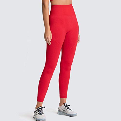 Momyeah Pantalones de Yoga Leggings de Gimnasio para Mujer Push Up Sports Running Medias de Fitness Pantalones de Yoga de Cintura Alta atléticos, Rojo 1, S