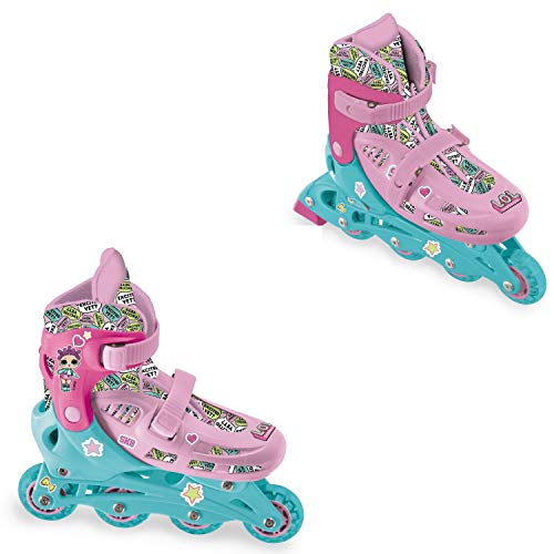 Mondo Toys – Design LOL In Line Skates – Patines en línea Ajustables – Ruedas de PVC – Roller niño/niña – Talla M/M 33/36 – 28563 Mondo Toys – Design LOL In Line Skates – Patines en línea Ajustables – Ruedas de PVC – Roller niño/niña – Talla M/M 33/36 – 28563