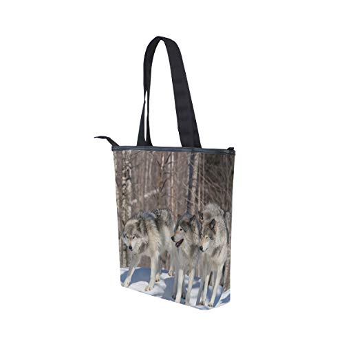 Monedero Compras Caballo Correa ligera Invierno Nevado Campo Bosque Lobo Animal para mujeres Niñas Damas Damas Bolsos de hombro Bolso de mano Bolsos