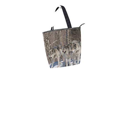 Monedero Compras Caballo Correa ligera Invierno Nevado Campo Bosque Lobo Animal para mujeres Niñas Damas Damas Bolsos de hombro Bolso de mano Bolsos