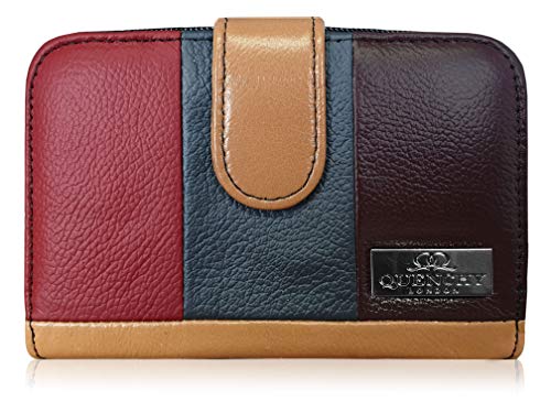 Monedero de Cuero Real RFID y Bloqueo NFC con 2 Secciones de Monedas con Cremallera, 5 Bandejas de Monedas, 6 Ranuras para Espacios de Tarjetas de Crédito y Débito 14cm x10 x3 QL841M (Multicolor) Monedero de Cuero Real RFID y Bloqueo NFC con 2 Secciones de Monedas con Cremallera, 5 Bandejas de Monedas, 6 Ranuras para Espacios de Tarjetas de Crédito y Débito 14cm x10 x3 QL841M (Multicolor)