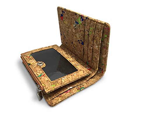 Money Smart Billetera Natural de Corcho con Bloqueo RFID para Mujer, Cartera Vegana con División para Foto Carnés y Cremallera para Monedas Money Smart Billetera Natural de Corcho con Bloqueo RFID para Mujer, Cartera Vegana con División para Foto Carnés y Cremallera para Monedas