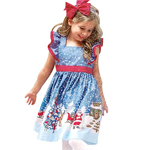 Moneycom❤ Bambin Bebé Niñas Navidad Papá Noel Impresión Arco Vestido Princesa Ropa 2019 Nuevo Producto Lindo Cómodo Azul Claro azul claro 6-12 Meses Moneycom❤ Bambin Bebé Niñas Navidad Papá Noel Impresión Arco Vestido Princesa Ropa 2019 Nuevo Producto Lindo Cómodo Azul Claro azul claro 6-12 Meses