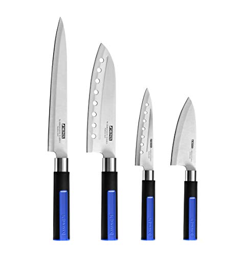 Monix Solid + - Set de 4 cuchillos japoneses, acero inoxidable de alta calidad