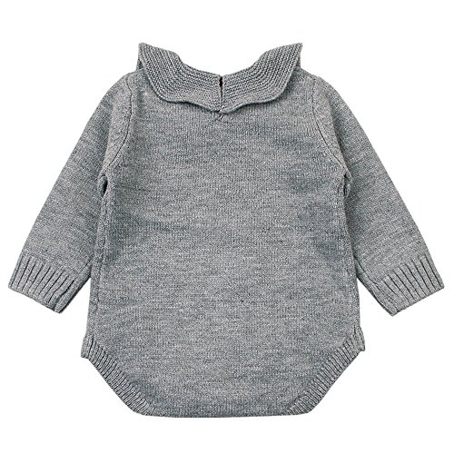 Mono Bebé, LANSKIRT Recién Nacido Bebé Niña Color Sólido Manga Larga Tejido de Punto Escote de Hoja de Loto Romper Mono Ropa de Trajes Mono Bebé, LANSKIRT Recién Nacido Bebé Niña Color Sólido Manga Larga Tejido de Punto Escote de Hoja de Loto Romper Mono Ropa de Trajes