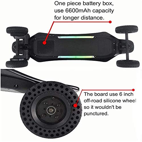 Monopatín eléctrico, monopatín Exterior con Control Remoto Bluetooth, Todo Terreno SUV eléctrico Longboard para Adolescentes y Adultos, 40 km/h Velocidad máxima, 1200W Dual Motors