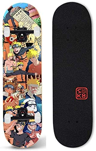 Monopatín Longboard Cruiser Completo Skateboard Naruto Longboard monopatín del crucero de arce cubierta Freestyle completos trucos combado doble del tablero del patín de la calle cepillo crucero for p