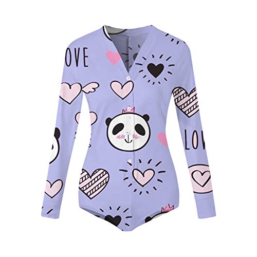 Monos Mujer Estampado Fresa Mono Corto de Manga Larga para Mujer Camiseta Ropa de Dormir Mono Body Trajes caseros