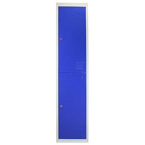 MonsterShop - 3 Taquillas para Ensamblar con 2 Puertas Azules de Acero 45cm x 114cm x 180cm para Escuelas, Gimnasios y Vestuarios