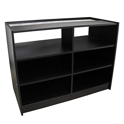 MonsterShop - B1200 Mostradore Mesas de Recepción mueble Oficina Mostradores Peluqueria Comercial Expositor| Negro 120cm (anchura) x 60cm (profundidad) x 90cm (altura)