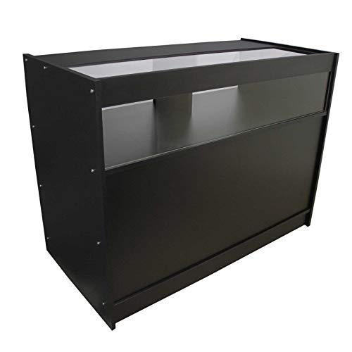 MonsterShop - B1200 Mostradore Mesas de Recepción mueble Oficina Mostradores Peluqueria Comercial Expositor| Negro 120cm (anchura) x 60cm (profundidad) x 90cm (altura)