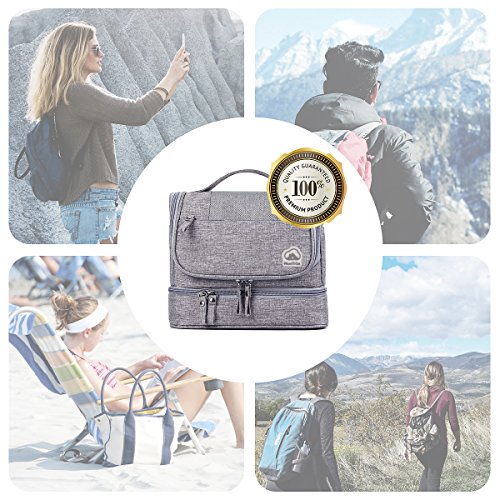 MonTrüe Neceser Impermeable para Hombres y Mujeres | Bolsa de Aseo Colgante de 7 litros | Bolsa de cosméticos de Viaje para artículos de Viaje Secos y mojados, Gris Claro MonTrüe Neceser Impermeable para Hombres y Mujeres | Bolsa de Aseo Colgante de 7 litros | Bolsa de cosméticos de Viaje para artículos de Viaje Secos y mojados, Gris Claro