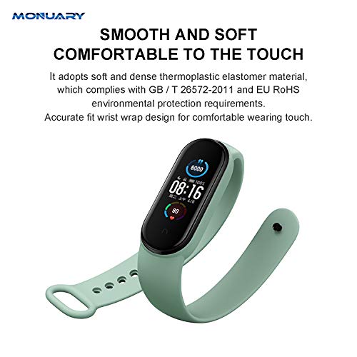 Monuary 20 Piezas Correas Compatible con Xiaomi Mi Band 5 / Amazfit Band 5 Pulsera, Silicona Reloj de Recambio Brazalete Coloridos Correa para Xiaomi Mi Smart Band 5 / Amazfit Band 5 (20 Colores)