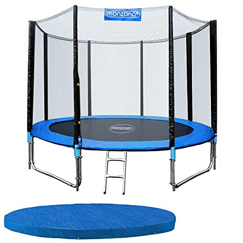 Monzana Trampolin Cama elástica Ø426cm Set Completo Incl.Red de Seguridad y Cubierta Juego Exterior niños Adultos Deporte