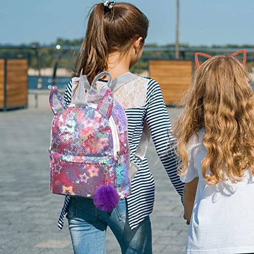 MOOKLIN ROAM Mochila Infantil Unicornio, Regalos para Niñas, Mochilas Escolares Juveniles en Gran Capacidad, Bolsa con Lentejuelas Lindo para Niños Muchachas Mujer (Peluche de Felpa: Color Aleatorio)